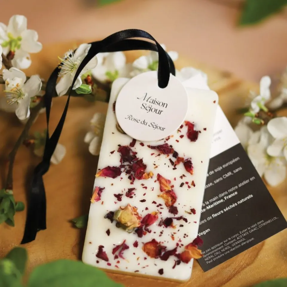 Carte florale parfumée à la rose