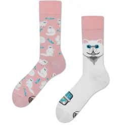 Chaussettes chat blanc