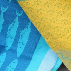 Lot de 2 torchons artisanaux - Les citrons verts & les poissons