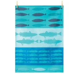 Lot de 2 torchons artisanaux - Les citrons verts & les poissons