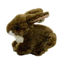 Peluche lièvre marron couché