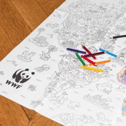 Poster à colorier - Carte du monde du WWF
