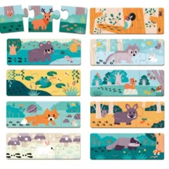 Puzzle les animaux et les empreintes - Janod