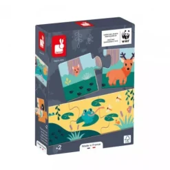 Puzzle les animaux et les empreintes - Janod