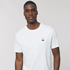 T-shirt blanc logo arc-en-ciel