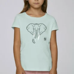T-shirt éléphant WWF bleu coton bio